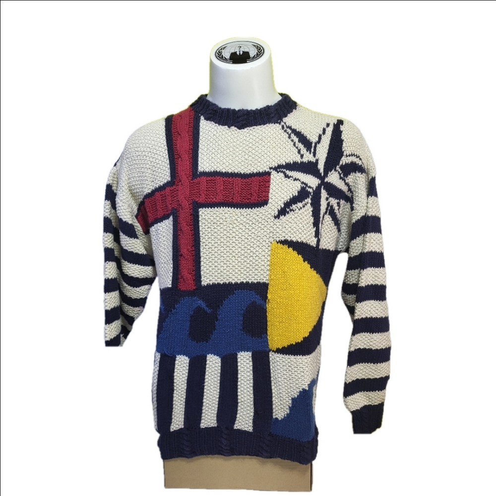 Vintage Colorful Geometric Pattern Sweater